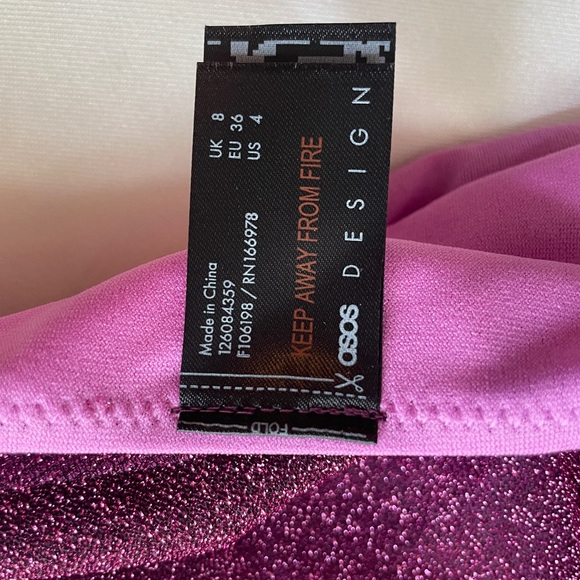 ASOS Design Glitter Pink / Purple High Waist Swim Bottom - Picture 4 of 4
